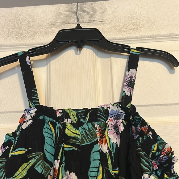 Old Navy Dress/Bathing Suit Cover Up Size Small Black Tropical - Picture 2 of 8